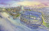 Aerial of proposed St. Louis NFL Stadium